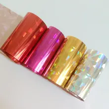 100 см/шт. голографическая разбитая стеклянная Фольга для перевода на ногти голографическая черная наклейка для ногтей легкие DIY лазерные советы для дизайна ногтей