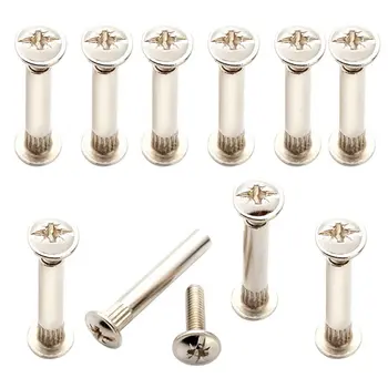 

10pcs Nickel Plated Cross Recessed Female Screw Butt Rivets Photo Album Screw Snap Rivet M5*22/27/29/32mm Rivets Screw