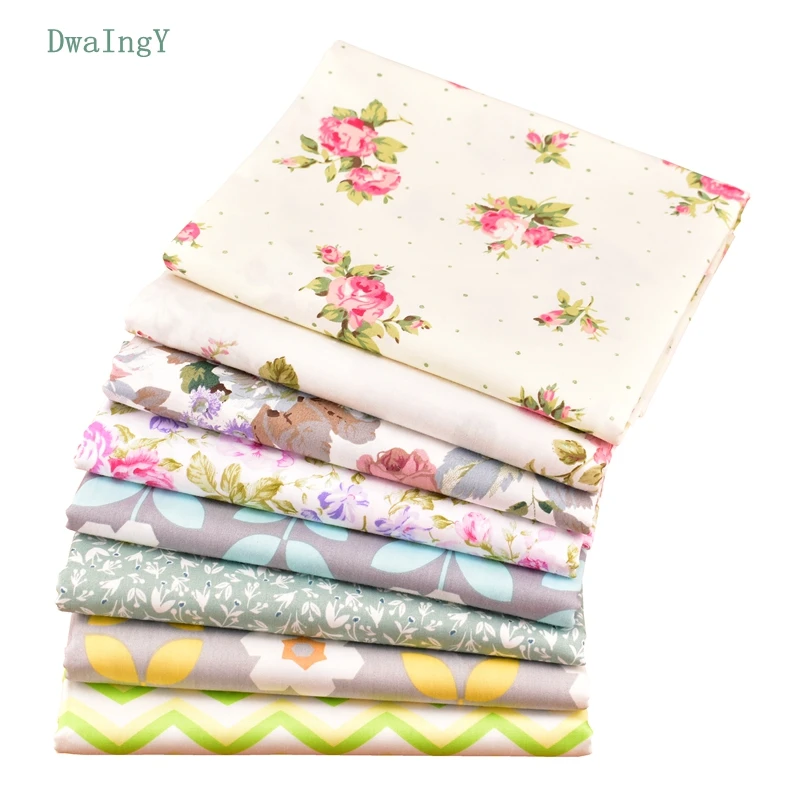 DwaIngY цветок серии 8 шт/партия саржа хлопок ткань для Лоскутная Ткань DIY шитье Quilting Quarters Кукла Материал 40*50 см