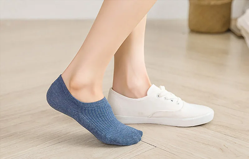 5 Pairs Woman Silicone Non-slip Invisible Socks Summer  Cotton Ankle Solid Color Boat Women's Slippers 35-40EUR Short Socks Lot