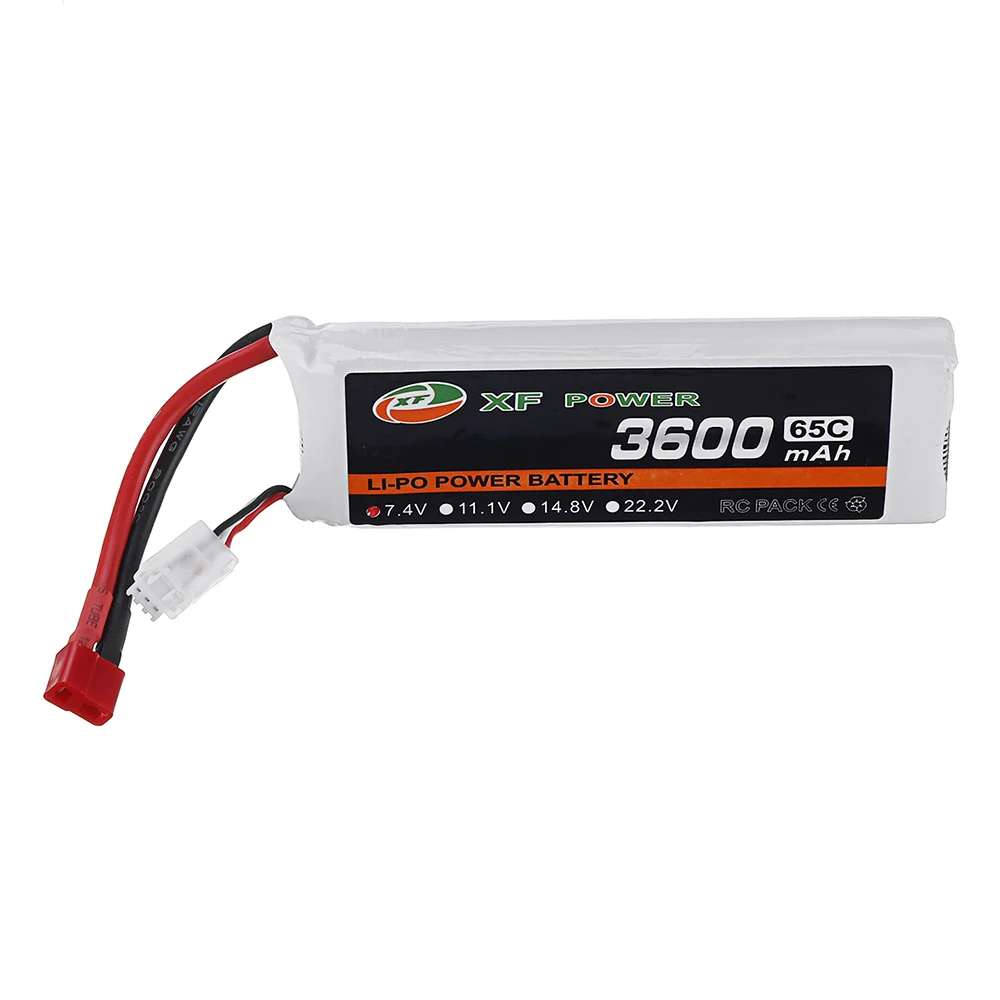 

2PCSXF POWER 7.4V 3600mAh 65C 2S Lipo Battery T Plug for RC Car HSP 1/10 Buggy RC Car Truck Scx10 Drone Airplane Helicopter