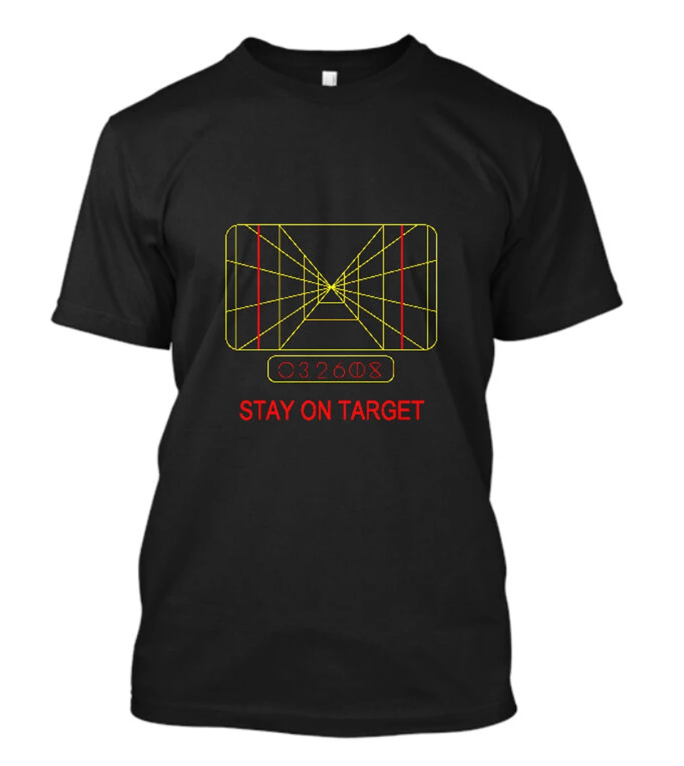 Stay On Target X-Wing Computer Star Wars Quote Geek забавная футболка Sci-Fi Jedi летние топы с круглым