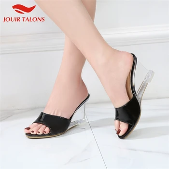 

JOUIR TALONS Elegant Big Size 43 Wedges High Heels Summer Sandal Mules Slippers Woman Shoes Women