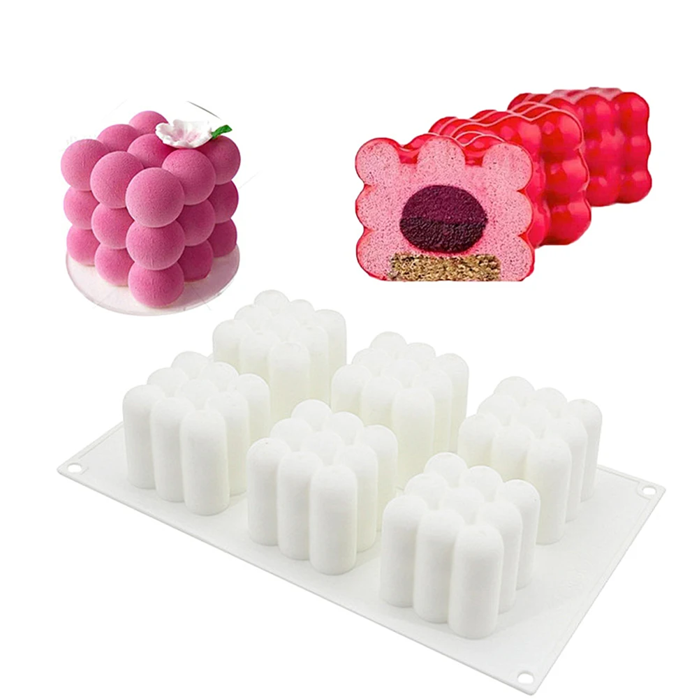 Rubik´s Cube Silicone Cake Mold Kitchen DIY 6 Compartments Three-dimensional Mousse Baking |