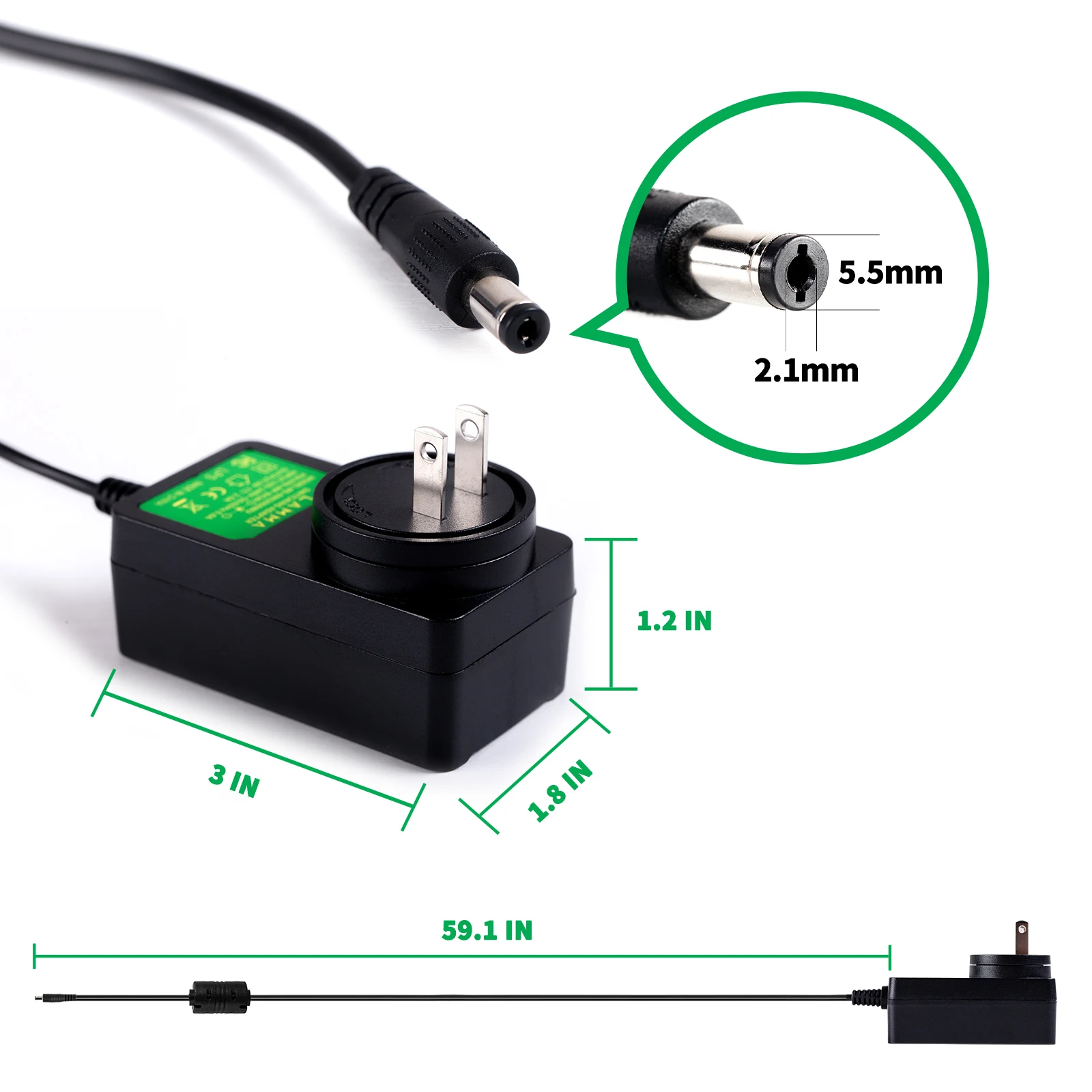 FLAMMA Guitar Pedal Power Supply Adapter 9V DC 2A Tip Negative 5 Way Cables Daisy Chain Wire guitar power supply effect pedal power supply
