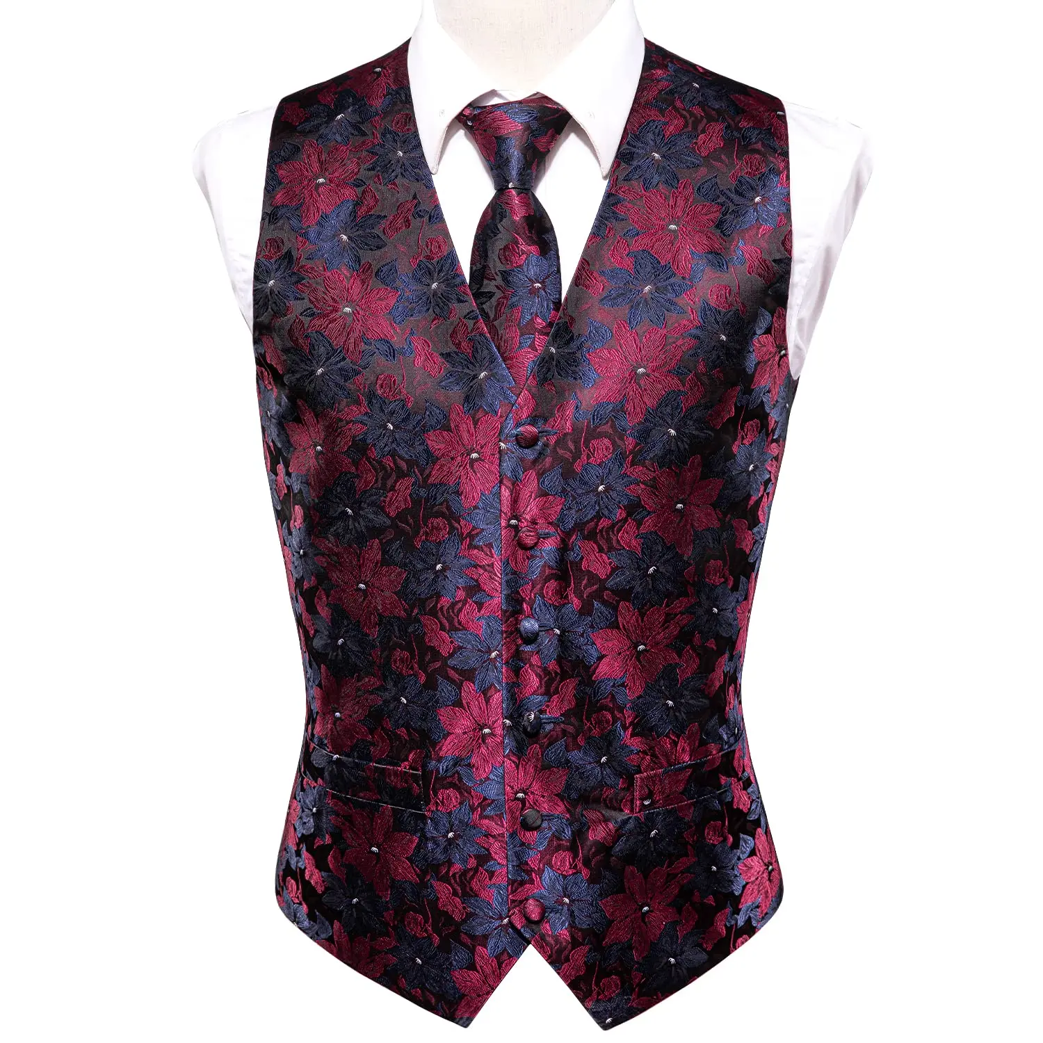 men's blazers Hi-Tie Brand Silk Mens Vests Red Blue Green Purple Gold  Waistcoat Tie Hanky Cufflinks Set Waist Jacket For Men Wedding Business blazers