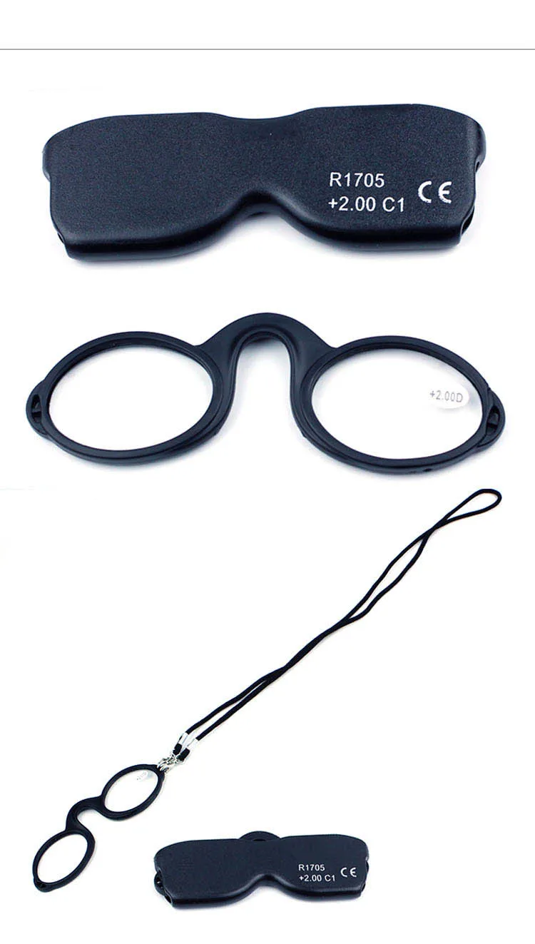 Переносной подвесной шейный очки для чтения для женщин мужской кулон ожерелье дальнозоркость пресбиопические очки и коробка - Frame Color: 1