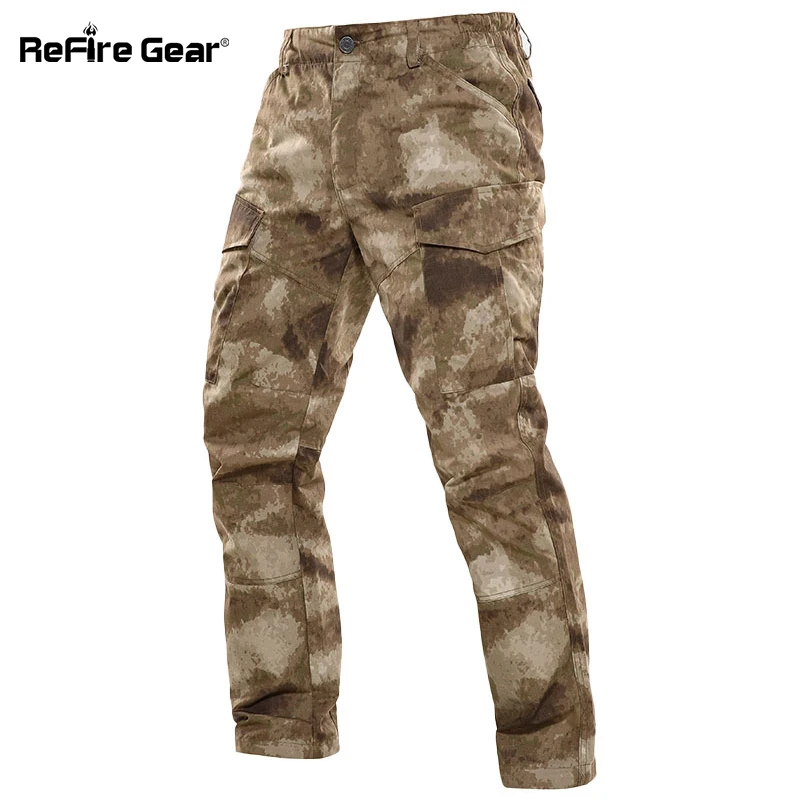 

ReFire Gear Tactical Camouflage Military Casual Combat Cargo Pants Men Water Repellent Ripstop Multi Pocket SWAT Special Trouser