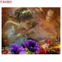 Фотографии на заказ Сделай свое искусство Алмазная вышивка красивый цветок 5D алмазная картина вышивка крестиком полная квадратная круглая дрель мозаика
