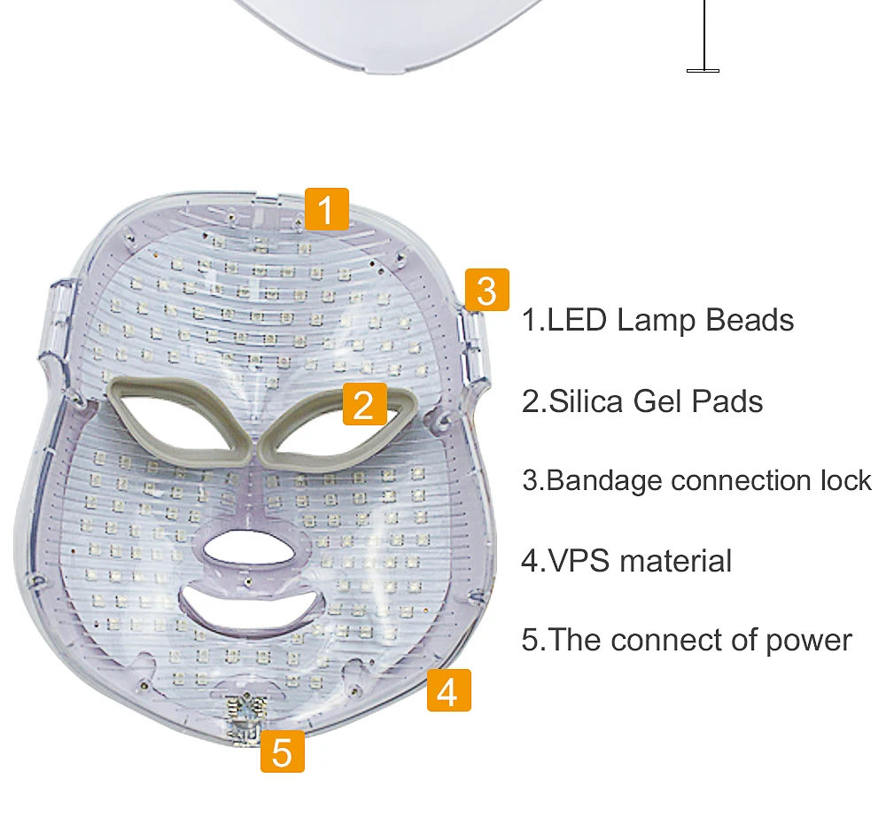 LiCheng светодиодный маска для лица, фотонотерапия, 7 цветов, светильник для ухода за кожей, омоложение, удаление морщин и акне, для лица, beauty Spa