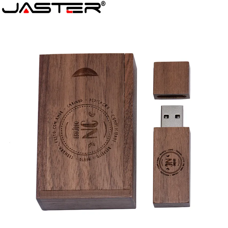 JASTER 1 шт бесплатный логотип деревянный usb флэш накопитель с коробкой Ручка 128 Гб 64