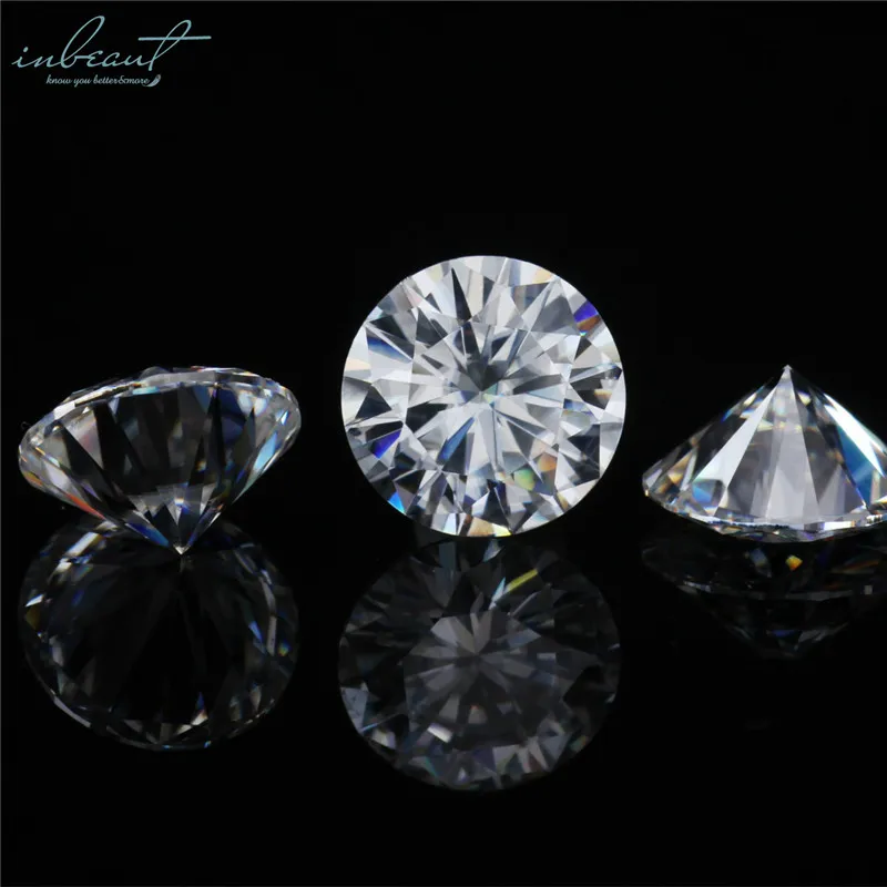

inbeaut Excellent Cut Round 0.5 Carat D Color VVSI-2 Moissanite Brilliant Pass Diamond Test Certificate Loose Gemstones for Ring