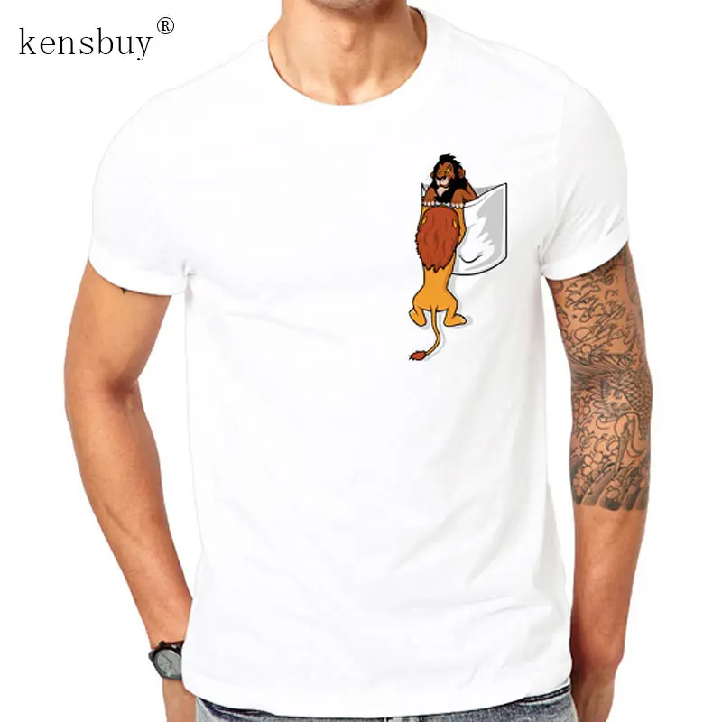 

Kensbuy Men's T Shirt Pocket Tees The Lion King Scar Betrays Mufasa Long Live the King Childhood Trauma