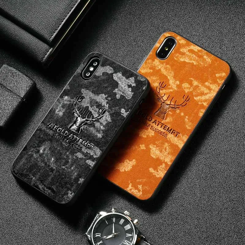 Роскошные рождественские Кожаные чехлы с оленем для телефона iphone 7 8 6 6s Plus ультра