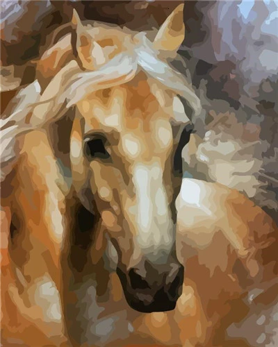Horse Portrait Paint By Numbers Light Brown