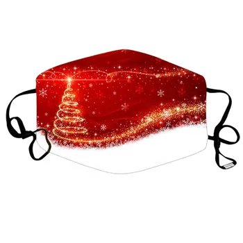 

Christmas Print Fashion Mouth Mask For Women Men Face Cover With Filters Ear Loops Reusable Face Masks Mouth-muffle Mascarillas