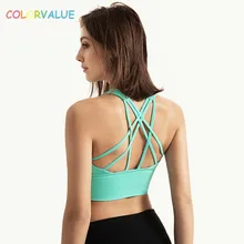 Цветной красивый спортивный бюстгальтер на бретельках для фитнеса, женский топ, беспроводной мягкий бюстгальтер для йоги и тренировок, пуш-ап, спортивный бюстгальтер, укороченные топы