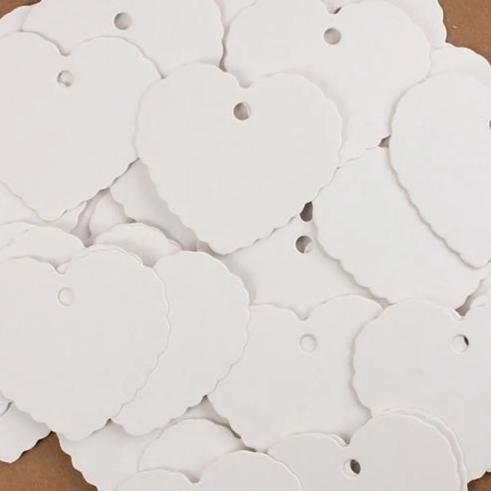50pcs Kraft Paper Heart-shaped Small Label Diy Jewelry Dropshipping