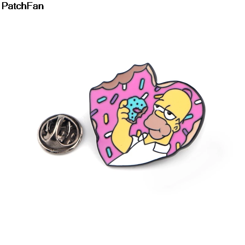Patchfan десерт пончик в форме сердца эмалевые броши, булавки цинковый металл insignia para рюкзак «сделай сам» одежда для сумки, бейджи для мужчин A2439