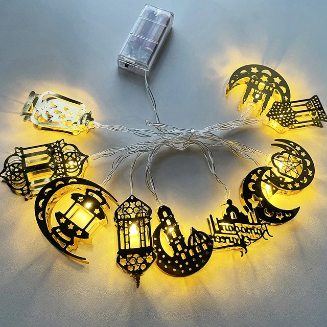 Guirlande lumineuse LED du Ramadan EID Mubarak, 2023, étoile et lune, pour  fête d'halloween, décorations de Festival pour la maison - AliExpress