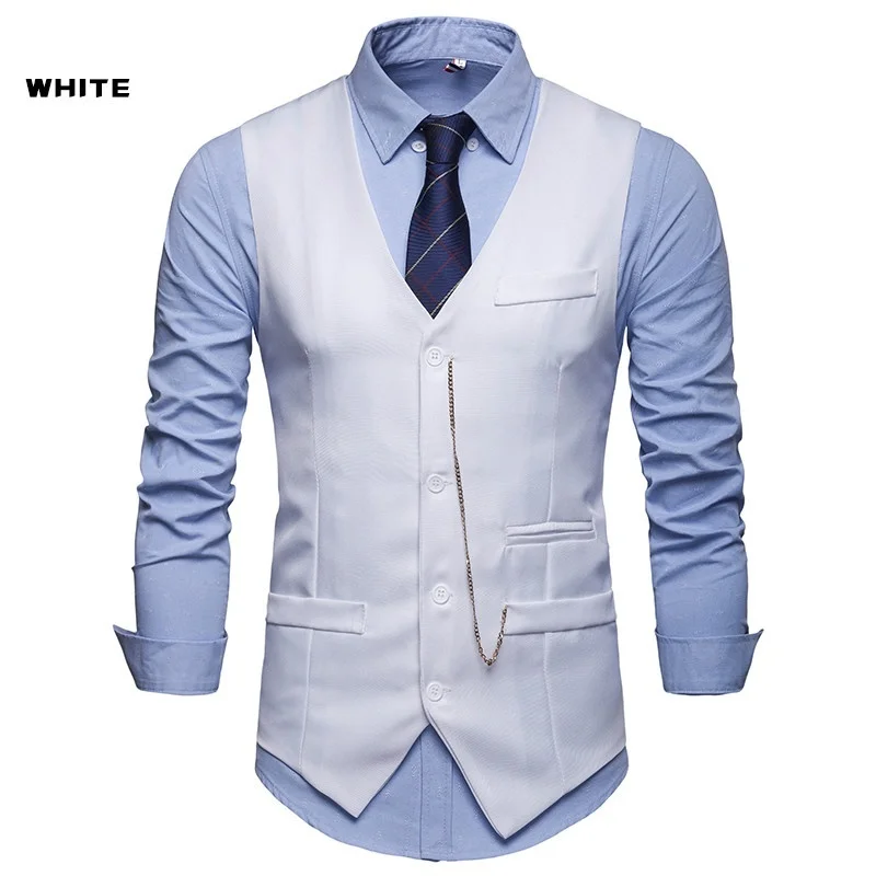 ZOGAA Мужской Блейзер Жилеты куртка Slim Fit Мужская жилетка, Костюм Повседневный жилет без рукавов Homme формальная деловая куртка жилет
