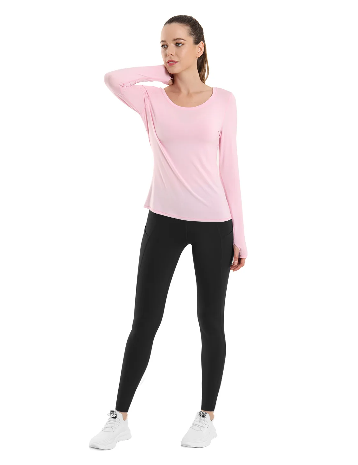 

25 Inches Online Celebrity Hot Selling Side Edge Pocket Yoga Pants Four Needle Six Line High-waisted Leggings (Bwwb078)