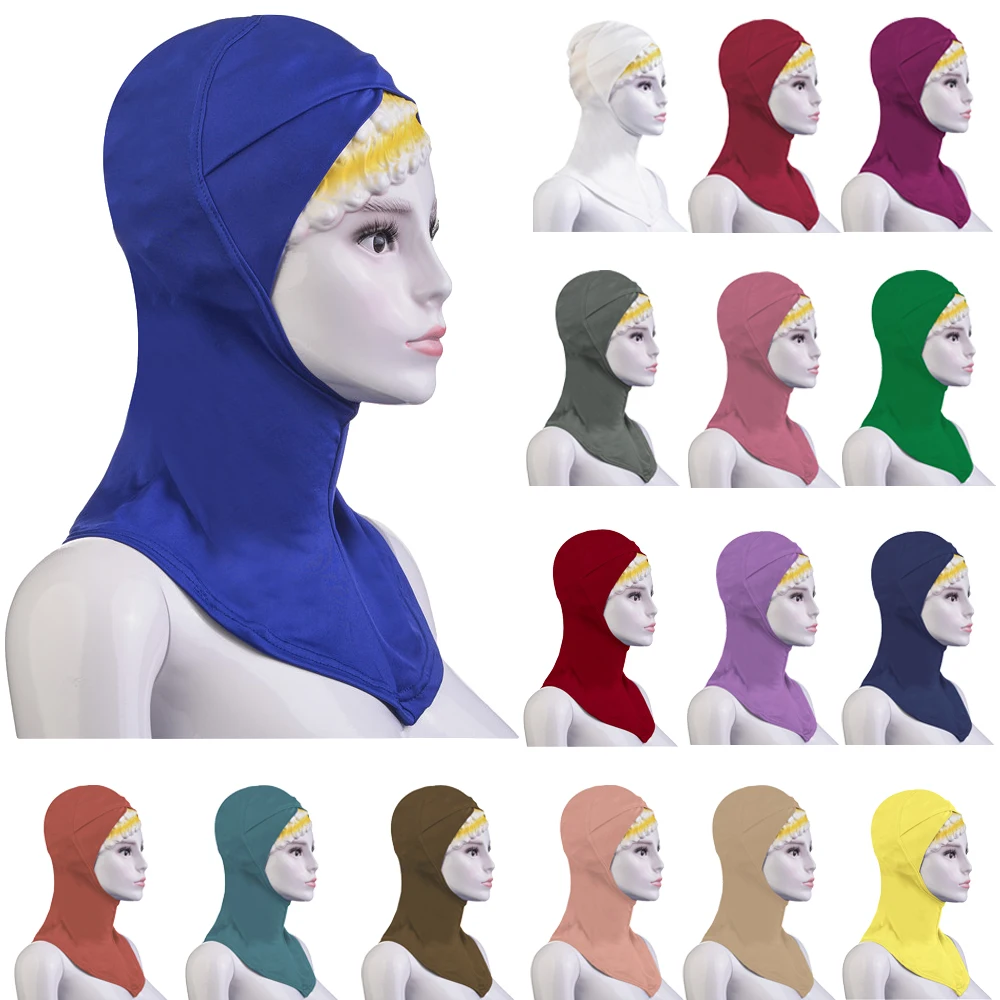 

Muslim Women Underscarf Cap Islamic Cross Bonnet Ninja Hijab Hat Arab Headwear Ramadan Amira Turban Headscarf Neck Cover Fashion