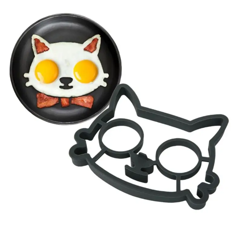 

1Pcs Fried Egg Mold Ring Pancake Cooker Nonstick Funny Side Up Silicone Egg Mold-(Cat)