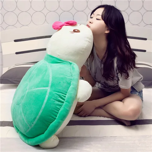 Fancytrader 39'' Big Turtle Plush Toy Giant Soft Anime Cartoon Tortoise Pillow Doll Gift for Kids Home Decoration 100cm 2 Sizes (2)