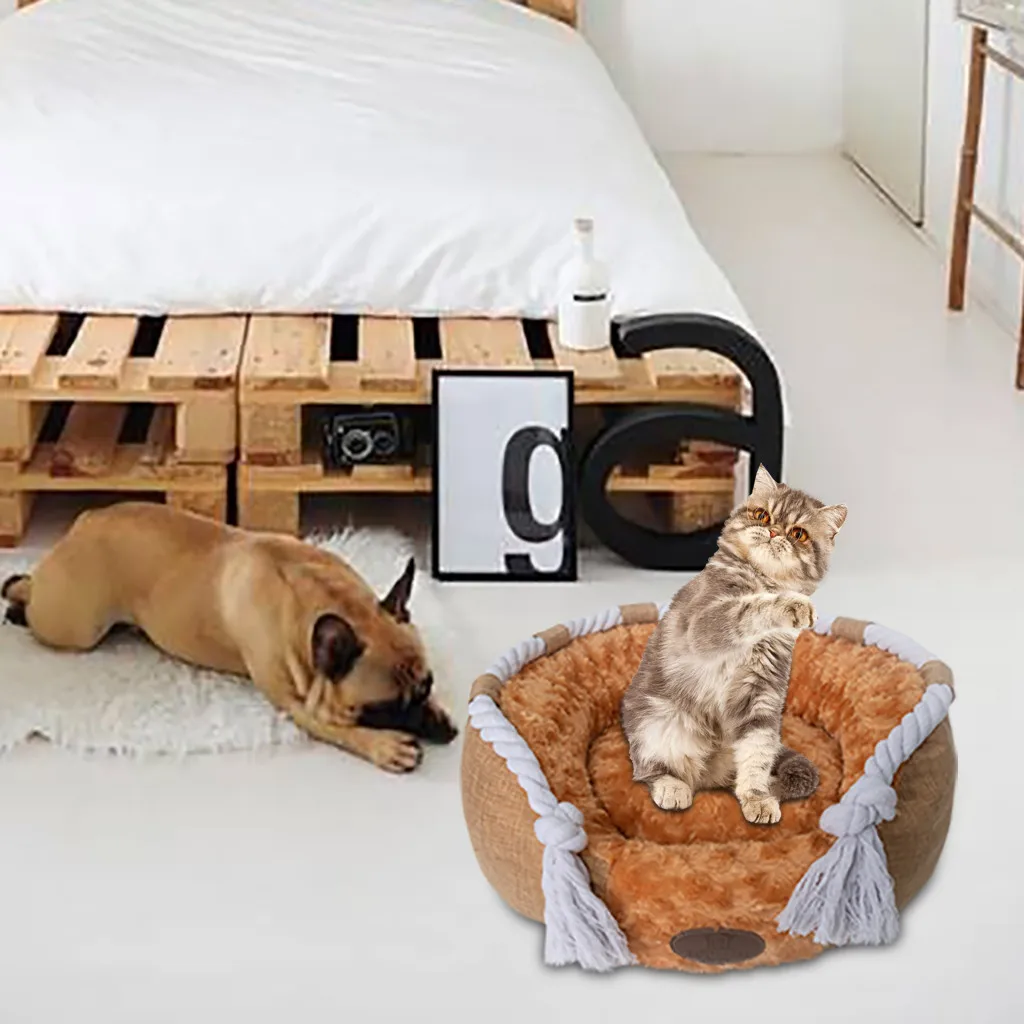 Pet кровать диван для собаки щенок коврик для кошек съемный моющийся плюшевый будка для собак подстилка для домашних животных глубокий сон удобные кровати для кошек J50