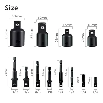 

12pcs 3/8in To 1/4in 1/2inch Drive Ratchet Impact Socket Adapter Reducer Set