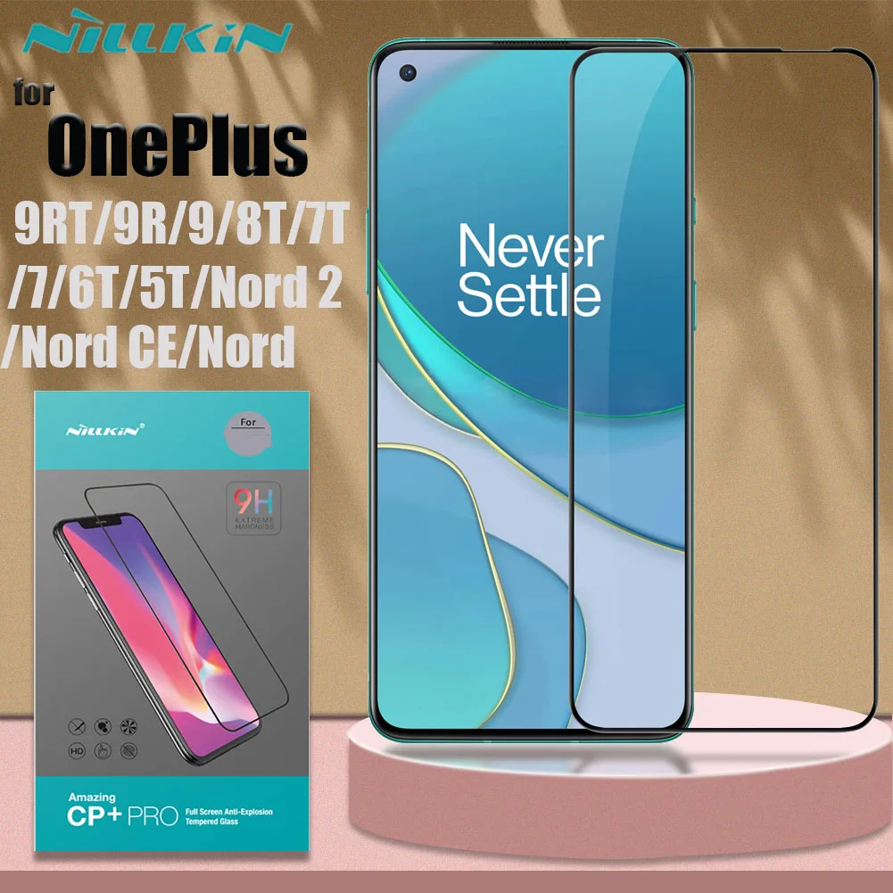 

Nillkin Tempered Glass Screen Protector, Full Coverage, Safety Protective Film, OnePlus Nord 2 CE, 5G, 9RT, 9R, 9, 8T, 7T, 7