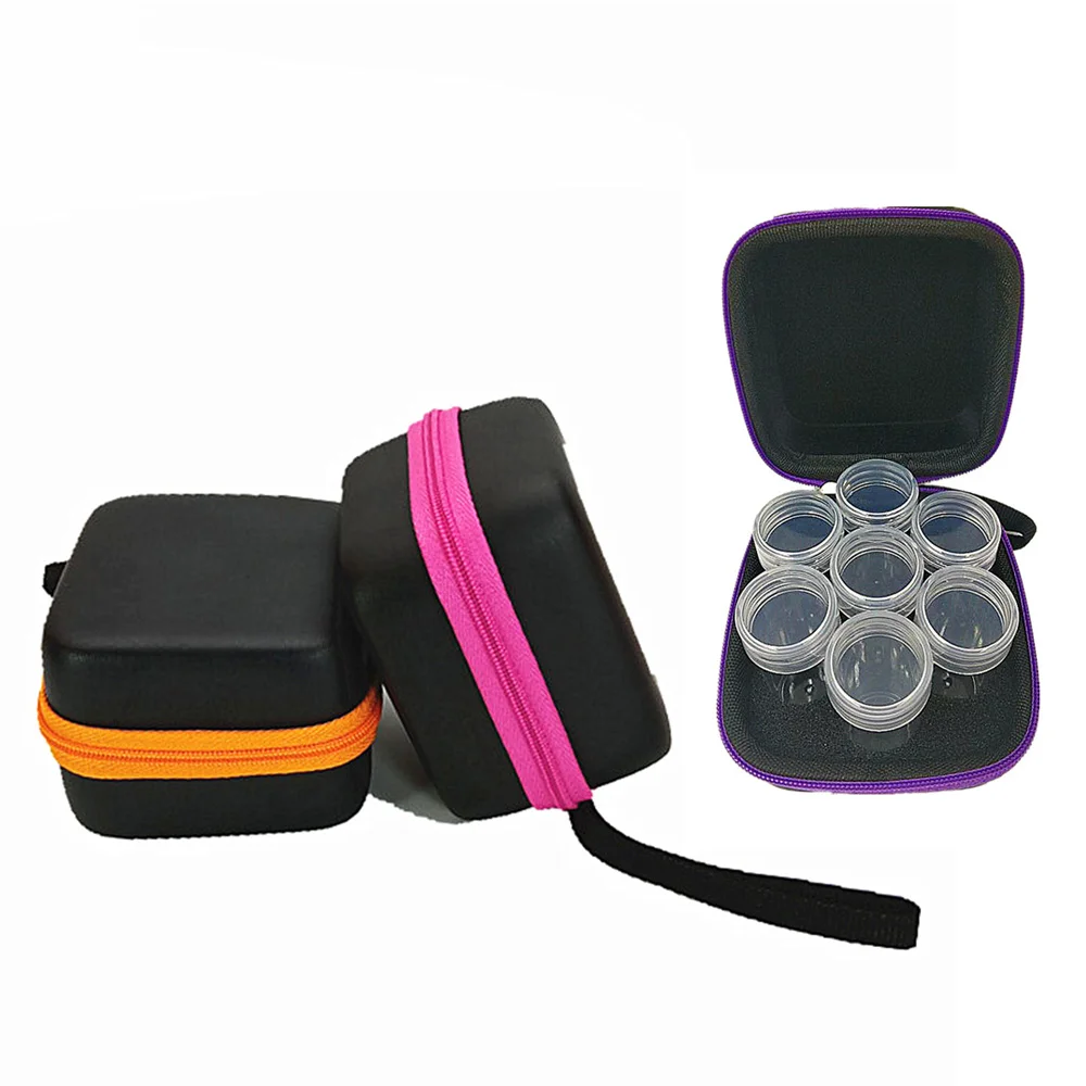 7 Bottles Diamond Painting Accessories Container Storage Bag Box Carry Case Diamond Embroidery Tools Mini Handbag