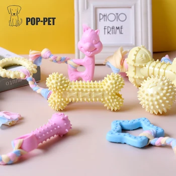 

Pet Dogs Rubber Toys Small Dog Chew Hedgehog Toy Teeth Cleaning Pet Rope Chewing Bone Interactive Toys
