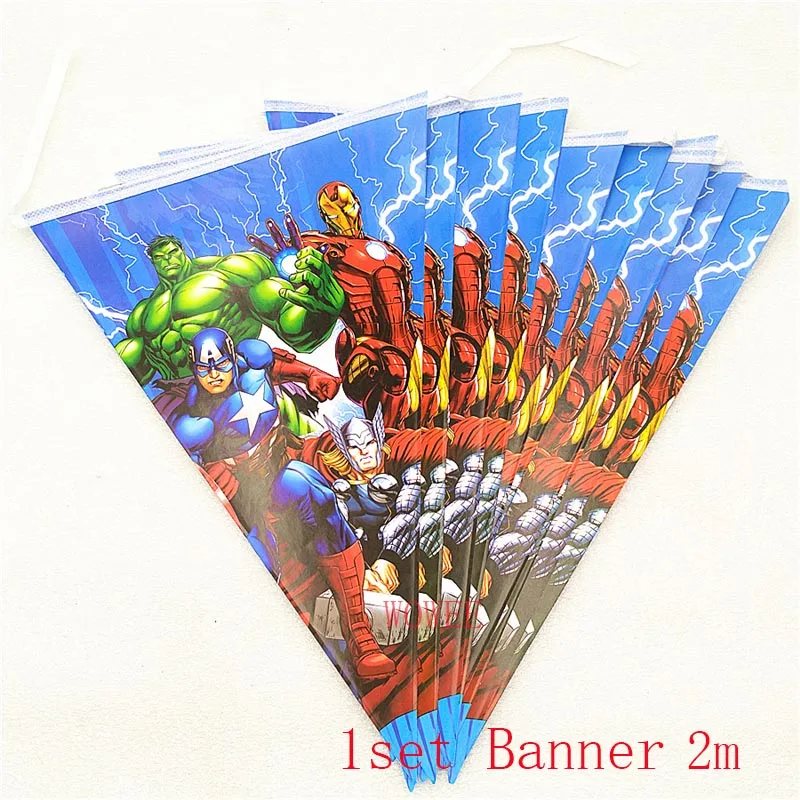 1set Banner 1 шт., размер 40*30 см, рисунок из мультфильма «мстители», «пината», забавные свистки, Детские вечерние комплекты одежды для дня рождения, «дракон», «пината» - Цвет: 1set Banner