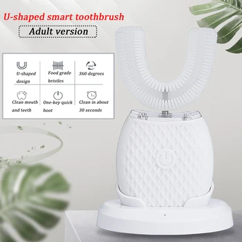 

360° Automatic Sonic Electric Toothbrush U Waterproof IPX7 Tooth Brush Rechargeable USB Teeth Whitening Blue Light