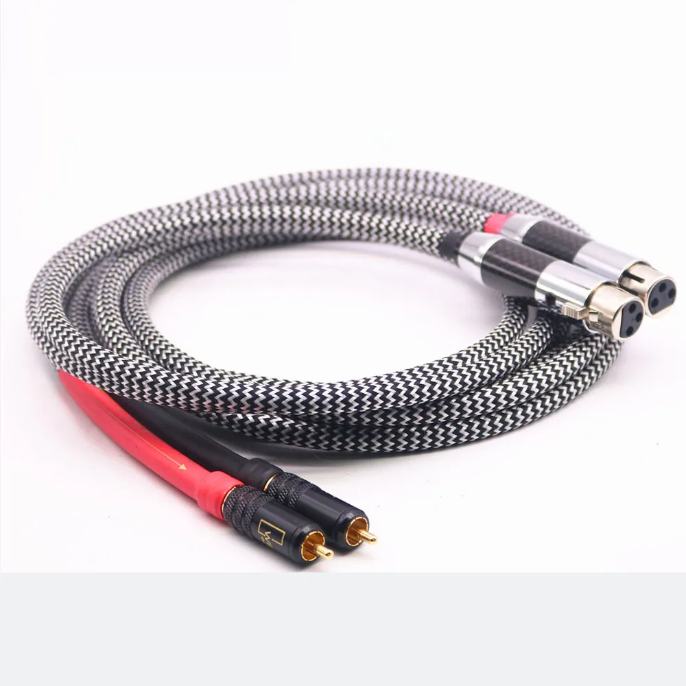 Preffair X404 OFC silver plated Audiophile Audio Cable 2 RCA Male to 2 XLR HIFI Plug 3 Pin