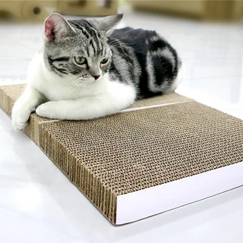

Corrugated Paper Toy Pet Pad Cat Scratch Board Folding Sleeping Plate Grinding Claws Home Gift Play Multifunction Bed