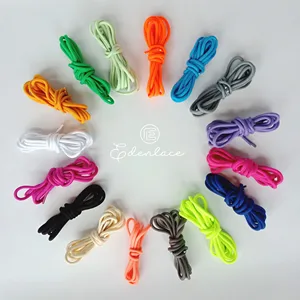 Шнурки для детской обуви, круглые хлопковые, флуоресцентные, s-образные, с возможностью выбора цвета