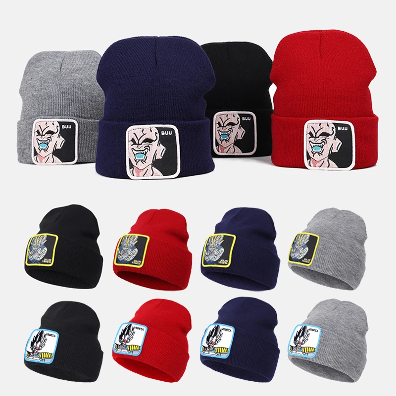 

2019 Winter New Seven Dragon Beads Embroidery Patch Knit Warm Tide Wool Cap Skullies Beanies Cool men