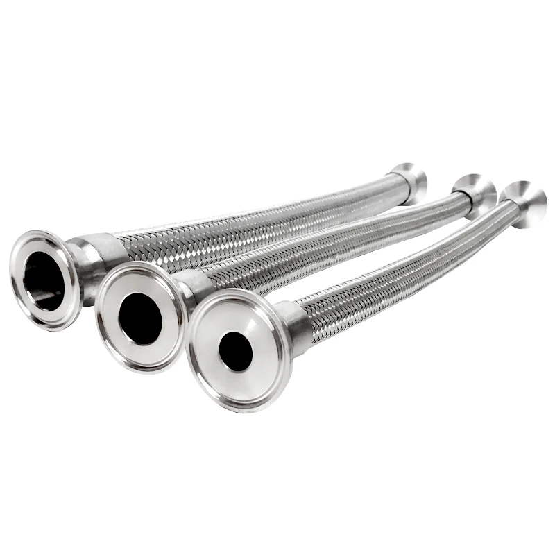 Free Shipping 2" (51mm) Od64 Tri Clamp Braided Flexible Hose Length