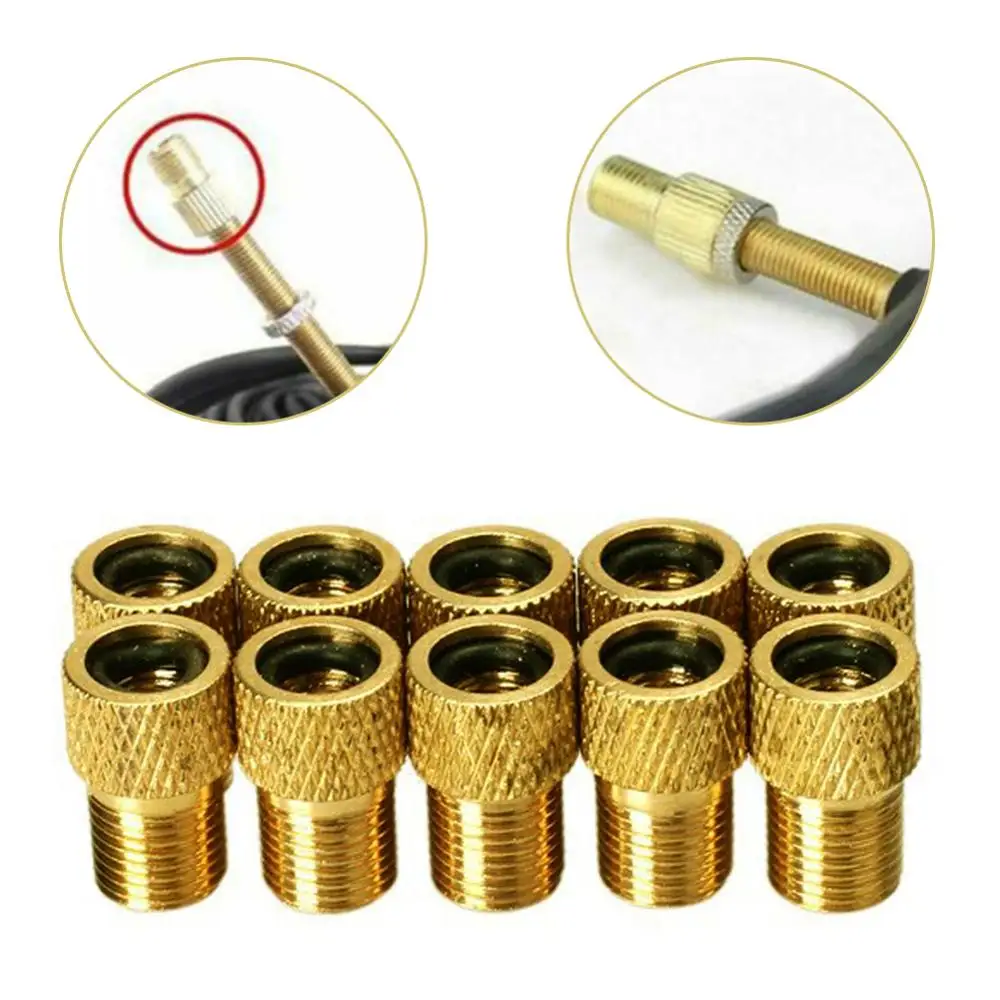 

10 PCS Brass Adaptor Presta To Schrader Bicycle Valve Converter Mountain Bike Pump Connector Adapter Zinc Alloy Tools Tube A266