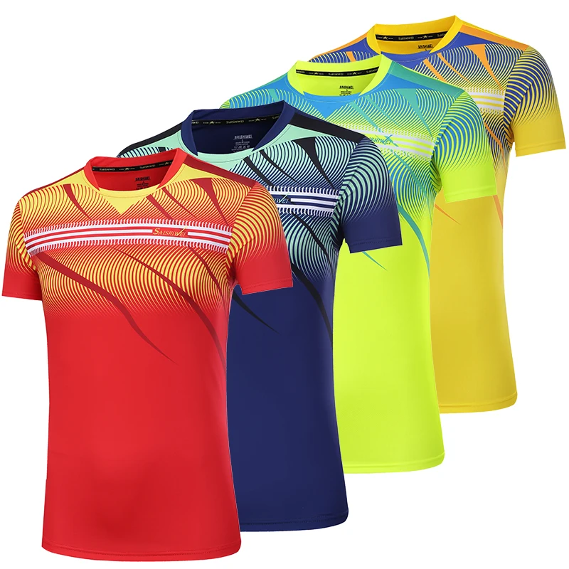 Men Sports Badminton Tennis Shirts Quick Dry