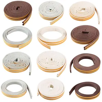 

5M E-Type Foam Draught Excluder Self Adhesive Home Window Door Seal Strip Excluder Rubber Weatherstrip For Door Accessories