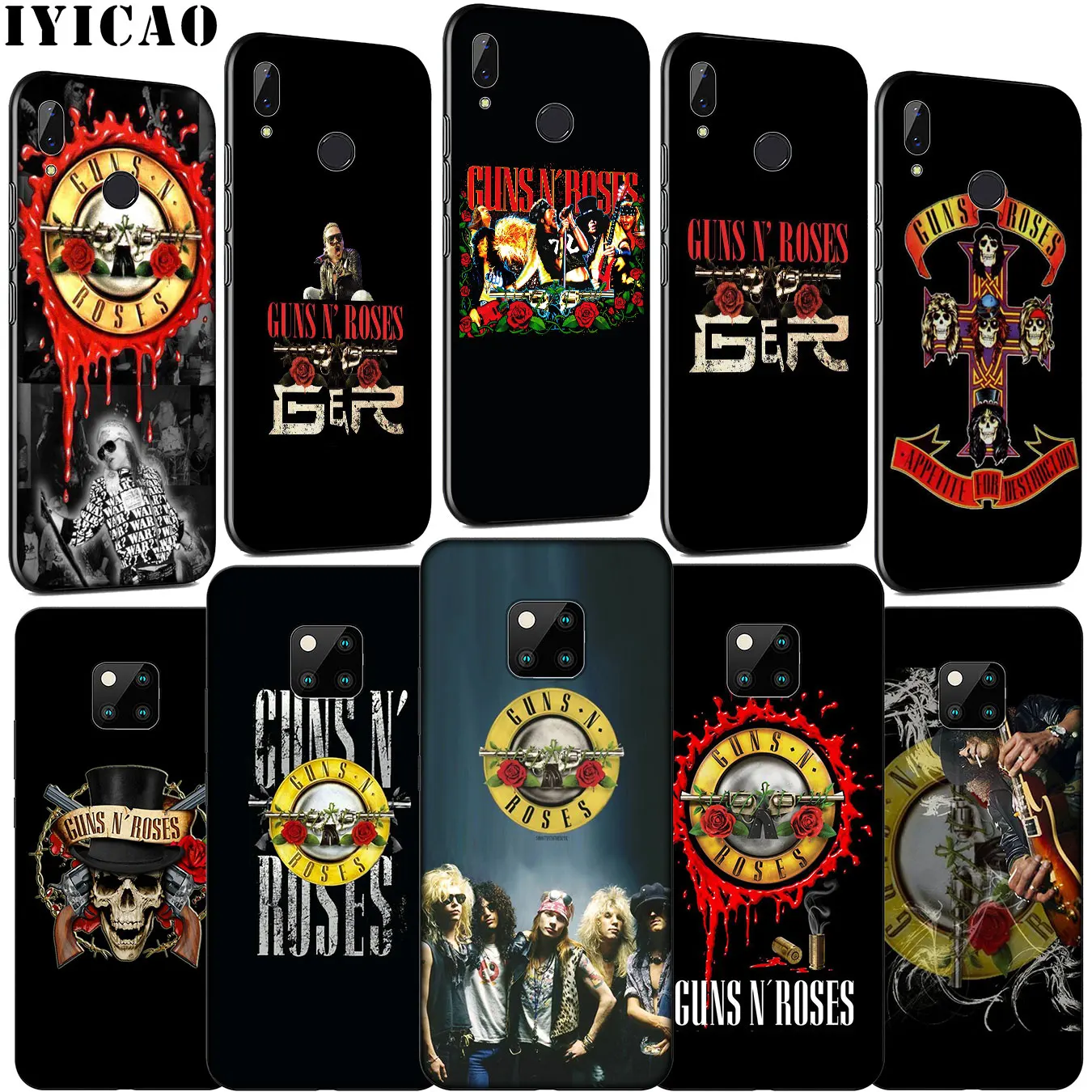 IYICAO guns n roses Guns N' Roses Мягкий силиконовый чехол для телефона Huawei Mate 30 20 10 Pro Black Nova 5i 4