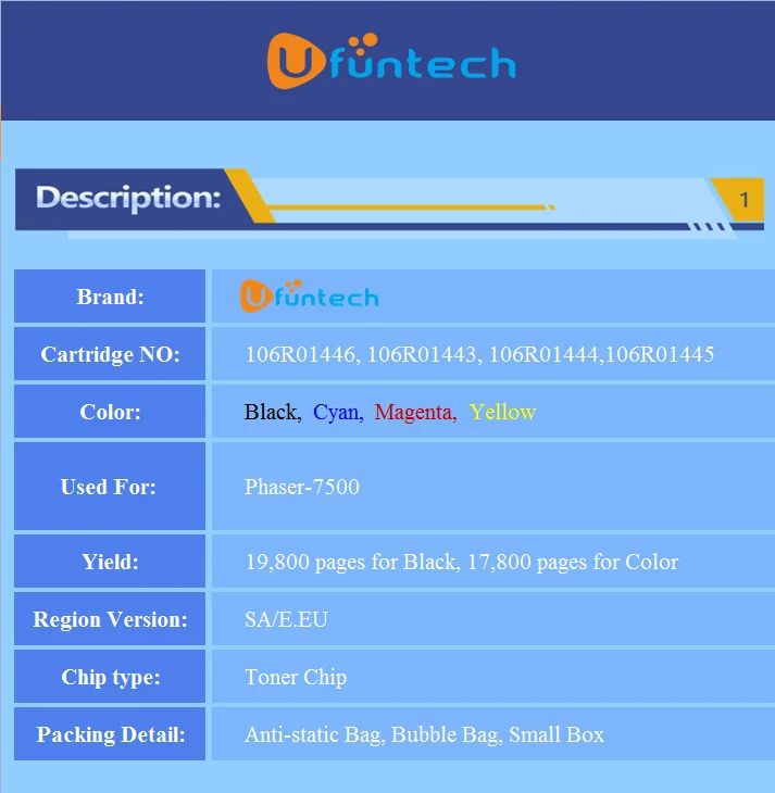 20 штук чип тонера для 106R01446 106R01443 106R01444 106R01445 для Xerox Phaser-7500 Phaser 7500 лазерный принтер
