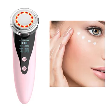 

LED Face Beauty Massager Hot Cold Hammer Ultrasonic Cryotherapy Facial Vibration Massager Face Body Spa Ion Instrument Y
