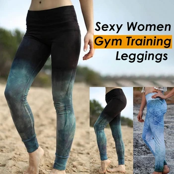 

Women Yoga Pants Tie-dye Compression Elasticity Sports Leggings Fitness Tights Girl Running Pants Sportswear Training Trousers