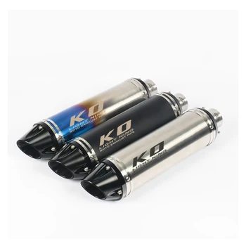 51mm Universal Motorcycle Exhaust Vent Pipe Without Muffler 425mm Stainless Steel Exhaust System For ATV Street Bike