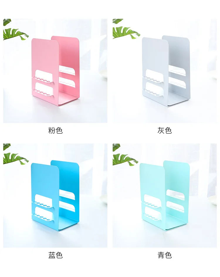 Creative Simple Plug Pen-Book Stand Students Hipster Iron Art Book Stand Office Desktop Storage Bookshelf Bookend Book End